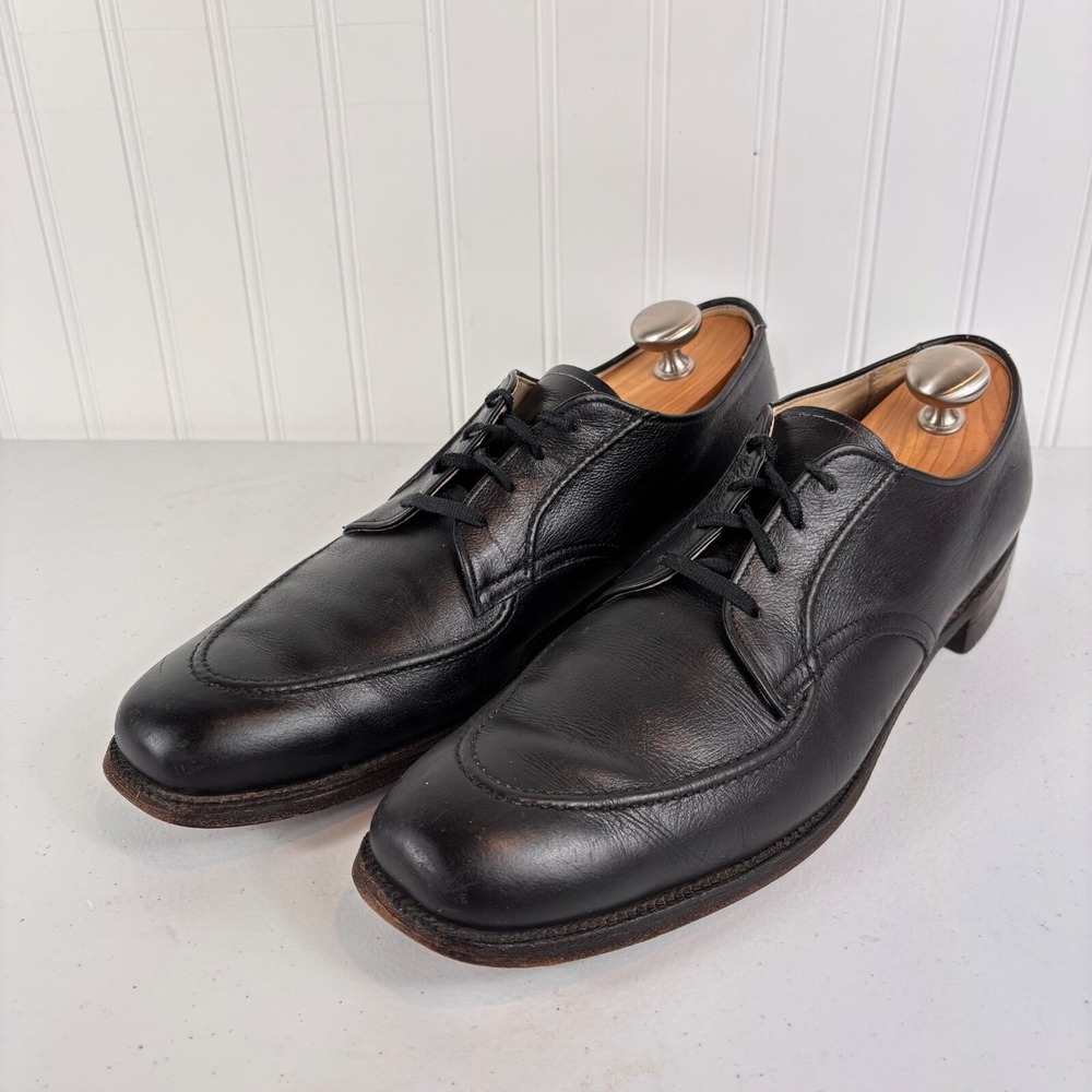 Alden Shoes Mens 12 AA Narrow Moc Toe Blucher Black Leather